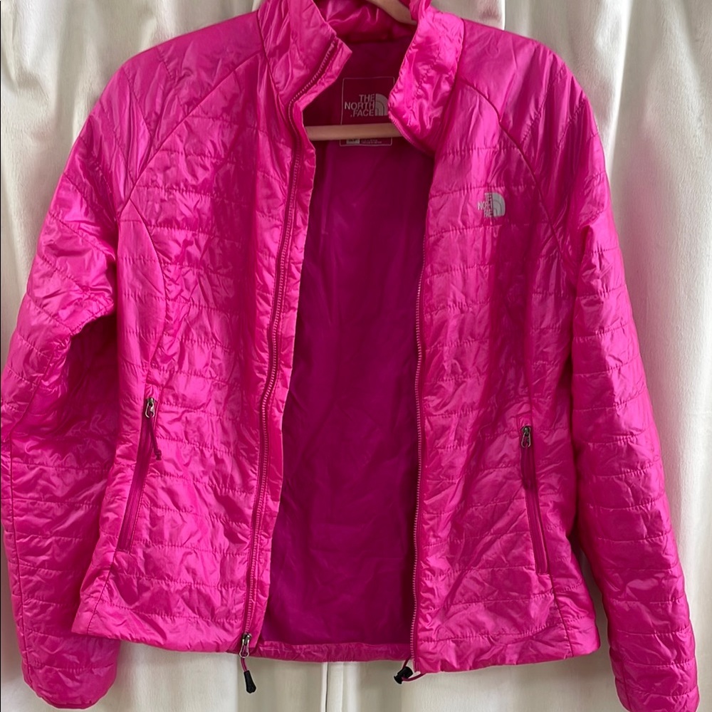 The North Face Women's Bright Pink Quilted Puffer Jacket